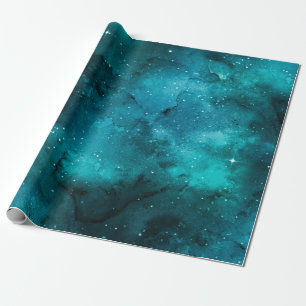 Design der Aquamarinen Galaxy-Serie 7 Geschenkpapier