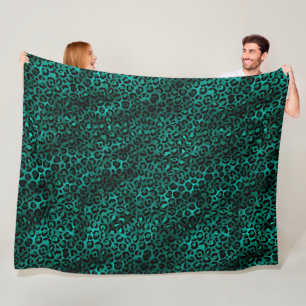 Design der aquamarinen und Gold Leopard-Serie 5 Fleecedecke