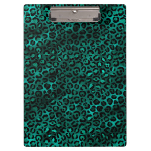 Design der aquamarinen und Gold Leopard-Serie 5 Klemmbrett