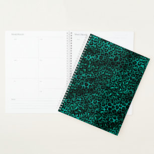 Design der aquamarinen und Gold Leopard-Serie 5 Planer