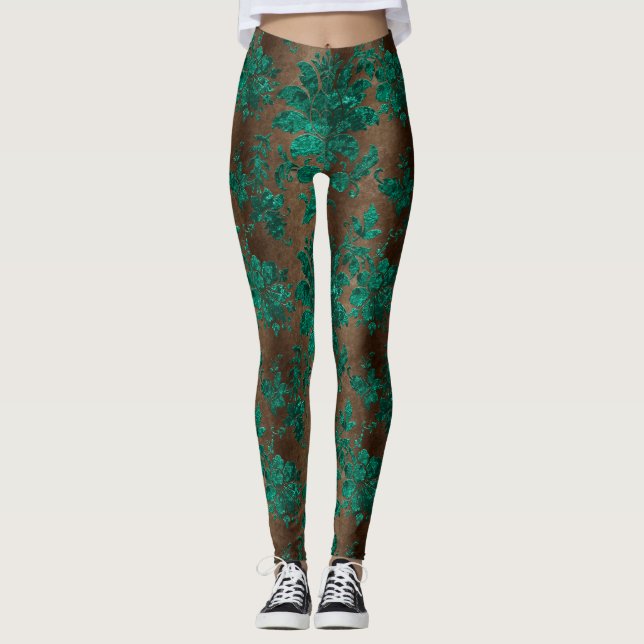 Design der Aquamarinen Velvet-Serie 3 Leggings (Vorderseite)