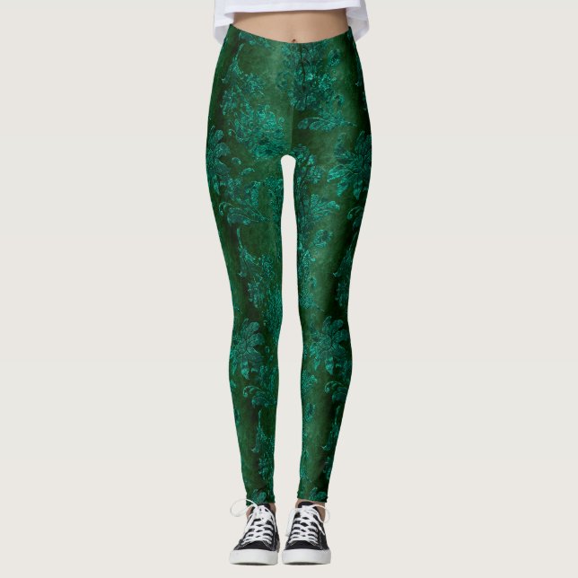 Design der Aquamarinen Velvet-Serie 4 Leggings (Vorderseite)
