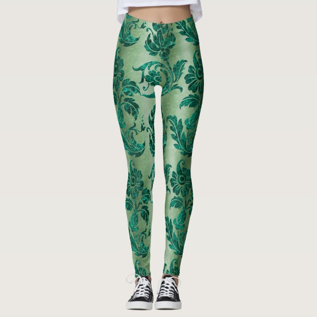 Design der Aquamarinen Velvet-Serie 5 Leggings (Vorderseite)