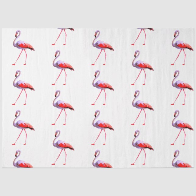 Design der Aquarell-Flamingo-Serie 4 Seidenpapier (Vorderseite)