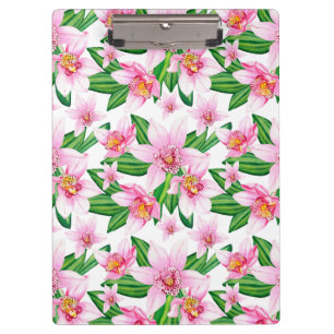 Design der Aquarellorchideen 12 Klemmbrett