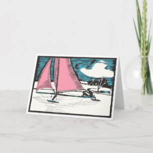 Design der Art Deco Holiday Ice Sailing Card der 1 Feiertagskarte