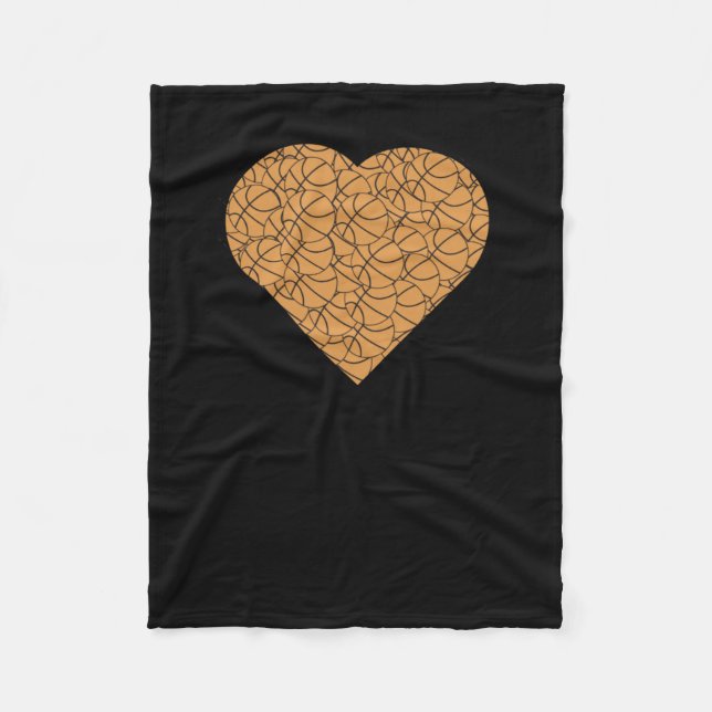 Design der Basketball-Herz-Liebe Fleecedecke (Vorderseite)