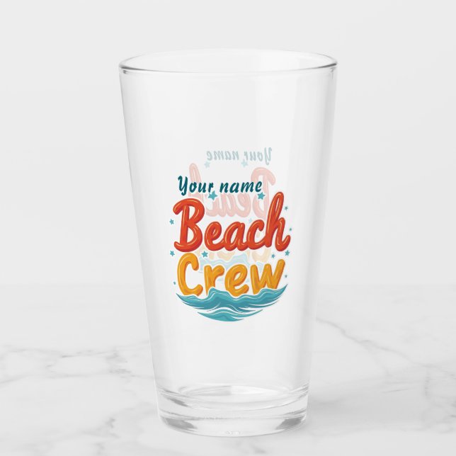 Design der benutzerdefinierten Beach-Crew Name Wav Glas (Vorderseite)