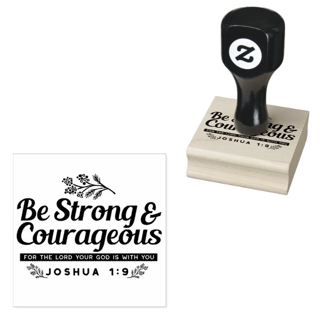 Design der Bibelverse JO 1:9 - stark und mutig sei Gummistempel (Stempel)