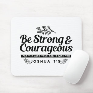 Design der Bibelverse JO 1:9 - stark und mutig sei Mousepad