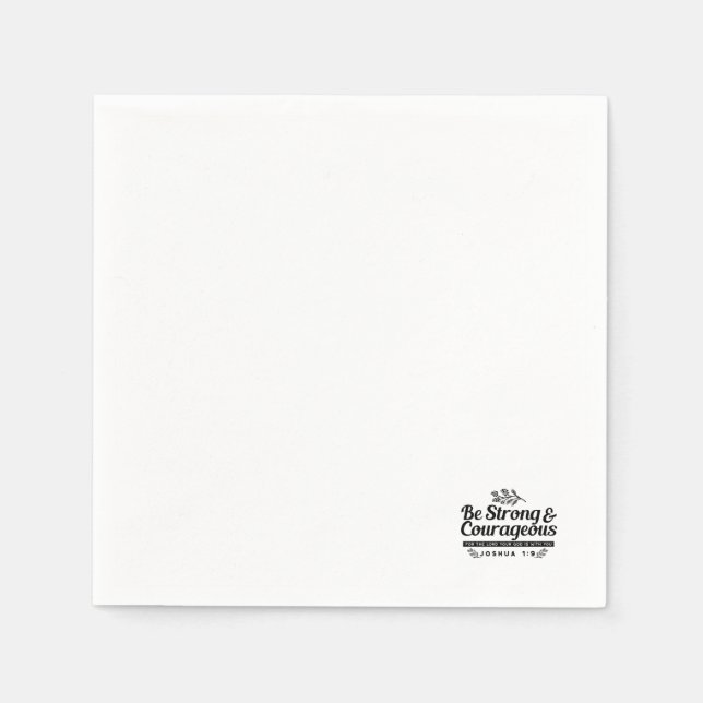 Design der Bibelverse JO 1:9 - stark und mutig sei Serviette (Vorderseite)