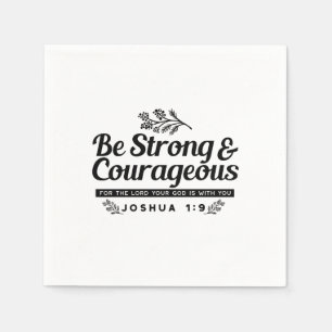 Design der Bibelverse JO 1:9 - stark und mutig sei Serviette