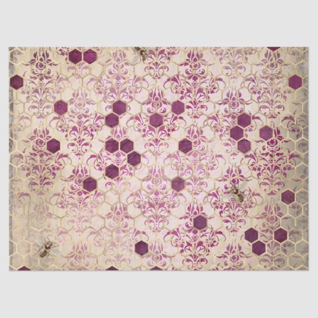 Design der Bienenreihe Burgund Sechzehn Seidenpapier (Vorderseite)