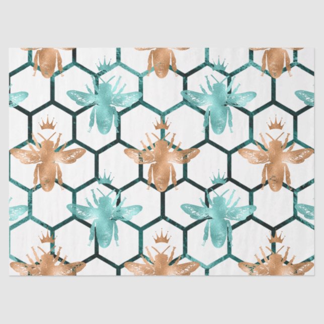 Design der Bienenreihe Holz 63 Seidenpapier (Vorderseite)