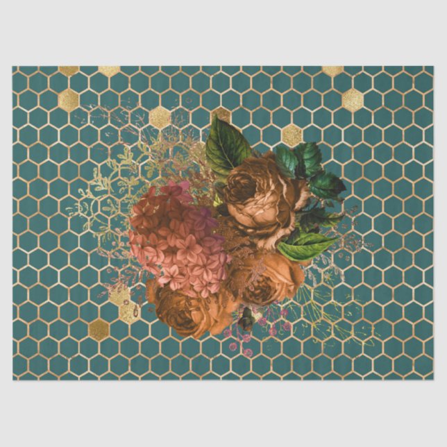 Design der Bienenreihe Holz 66 Seidenpapier (Vorderseite)