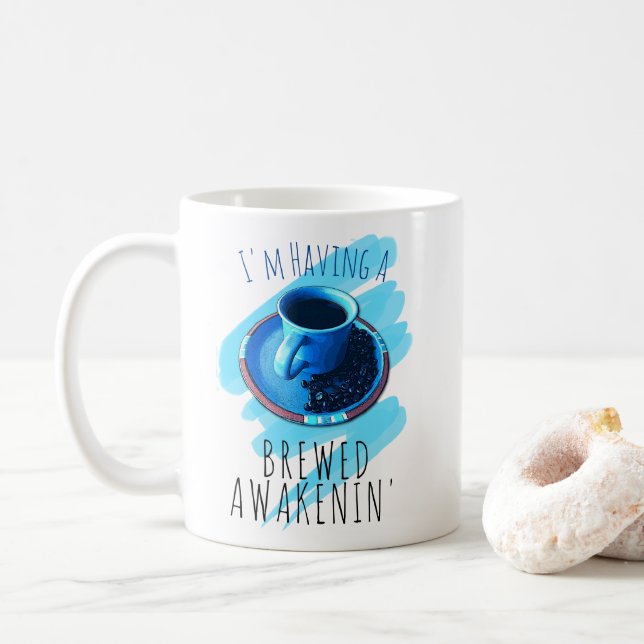 Design der Bierkaffee Saucer-Bohnen Kaffeetasse (Mit Donut)