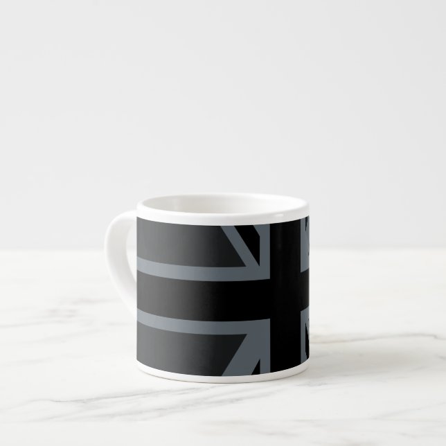 Design der Black Union Jack Flag Espressotasse (Vorderseite Links)