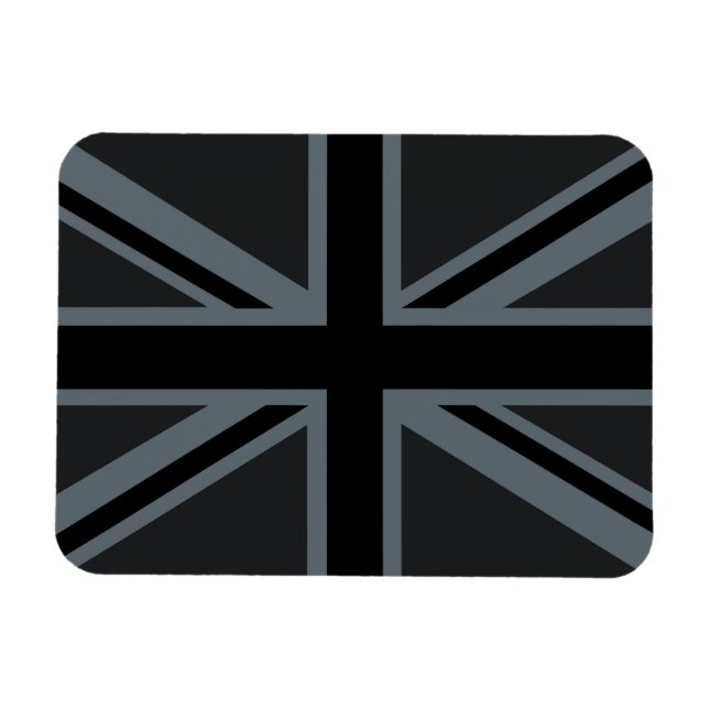 Design der Black Union Jack Flag Magnet (Horizontal)