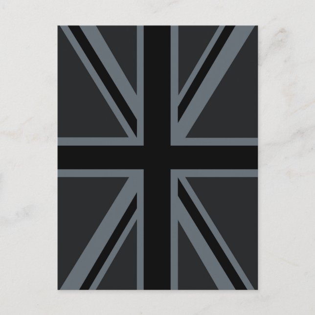 Design der Black Union Jack Flag Postkarte (Vorderseite)