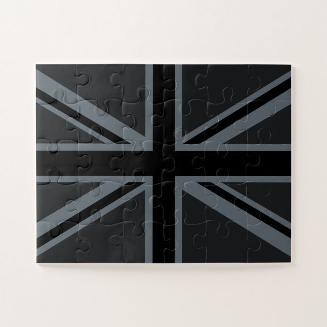 Design der Black Union Jack Flag Puzzle (Horizontal)