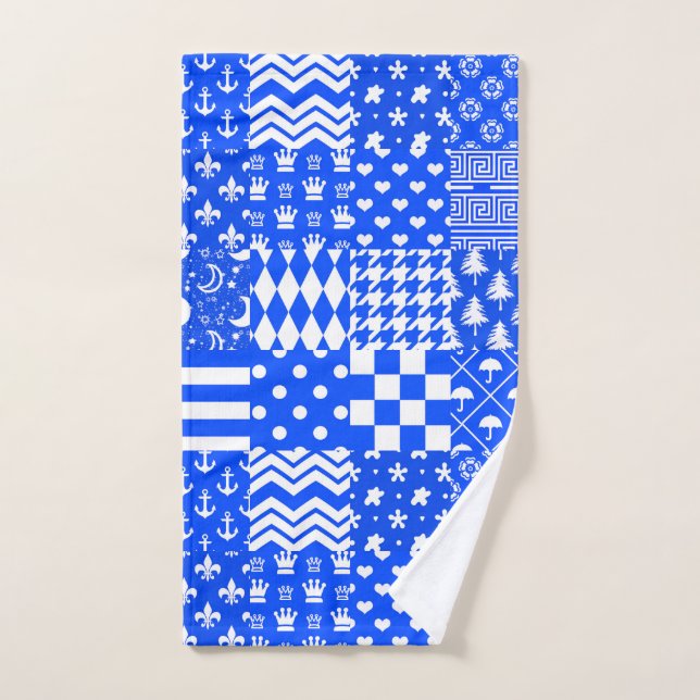 Design der blau-weißen gemischten Muster Handtuch (Handtuch)