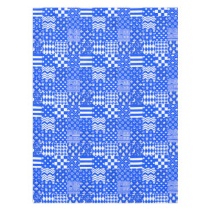 Design der blau-weißen gemischten Muster Tischdecke
