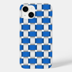 Design der blau-weißen Holzbalken Case-Mate iPhone 14 Hülle