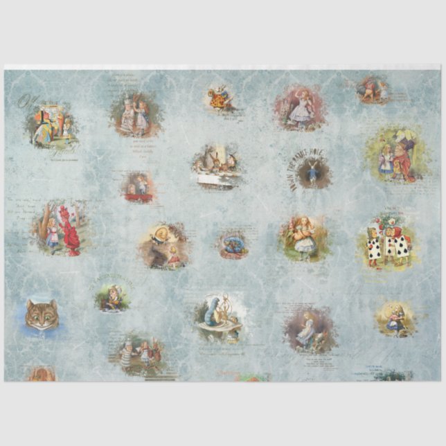 Design der blauen Alice im Wunderland 2 Seidenpapier (Vorderseite)