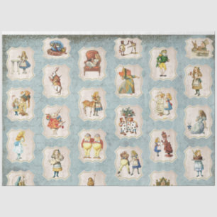 Design der blauen Alice im Wunderland 7 Seidenpapier