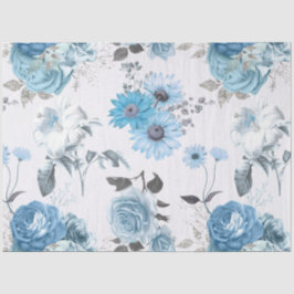 Design der blauen Blumen Serie 3 Seidenpapier