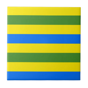 Design der blauen, grünen und gelben Streifen Fliese