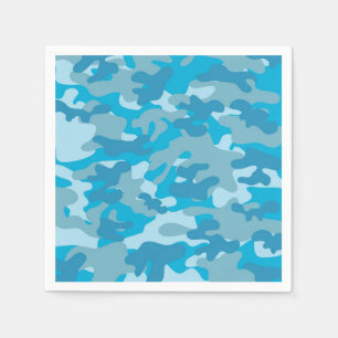 Design der blauen und grauen Camouflage Serviette
