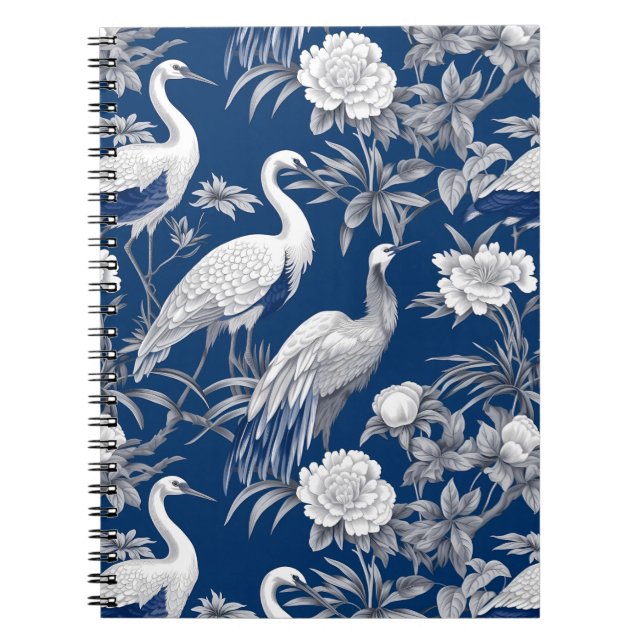 Design der Blue and White Chinoserie Series 7 Notizblock (Vorderseite)