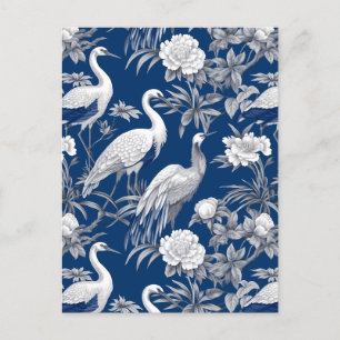 Design der Blue and White Chinoserie Series 7 Postkarte