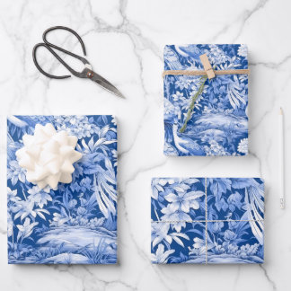 Design der Blue and White Chinoserie Series 8 Geschenkpapier Set