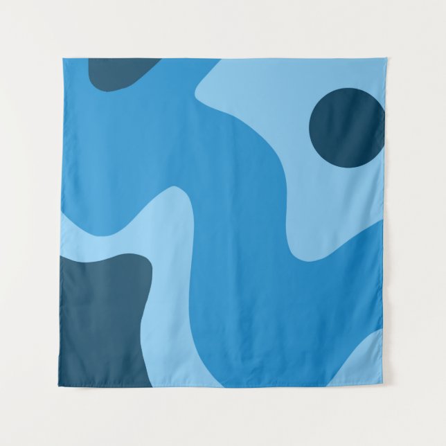 Design der Blue Deep Water Abstract Design Mitte d Wandteppich (Vorderseite)