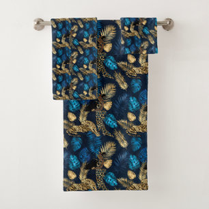 Design der Blue-Leopard-Serie 8 Badhandtuch Set