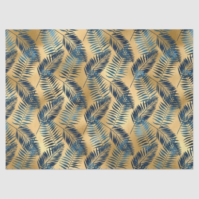 Design der Blue und Gold Leopard Serie 11 Seidenpapier (Vorderseite)
