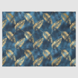 Design der Blue und Gold Leopard Serie 14 Seidenpapier