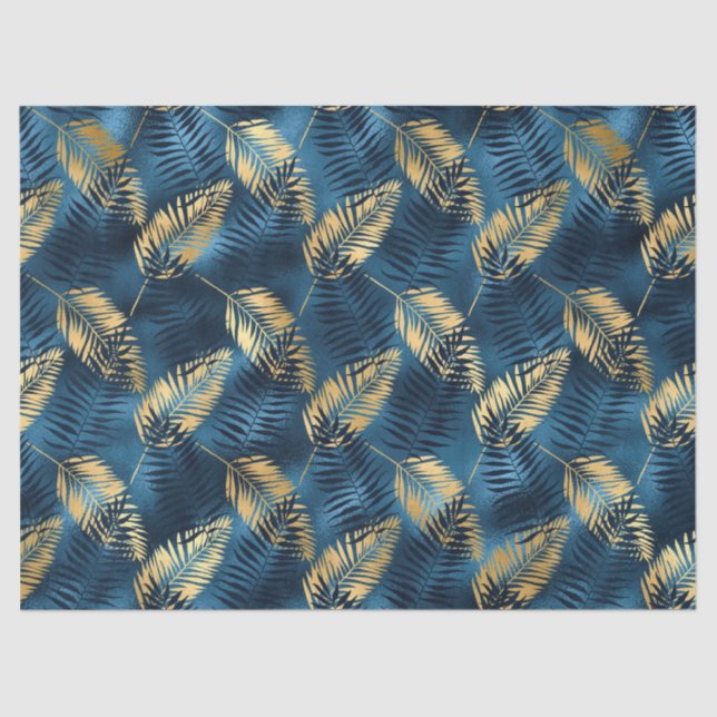 Design der Blue und Gold Leopard Serie 14 Seidenpapier (Vorderseite)