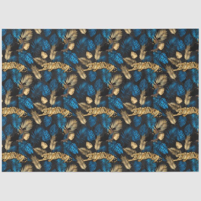 Design der Blue und Gold Tiger Serie 3 Seidenpapier (Vorderseite)