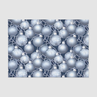 Design der Blue und Silver Christmas Bulb Serie 1 Seidenpapier