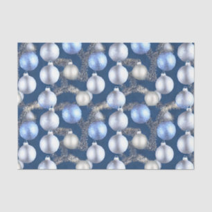 Design der Blue und Silver Christmas Bulb Serie 7 Seidenpapier