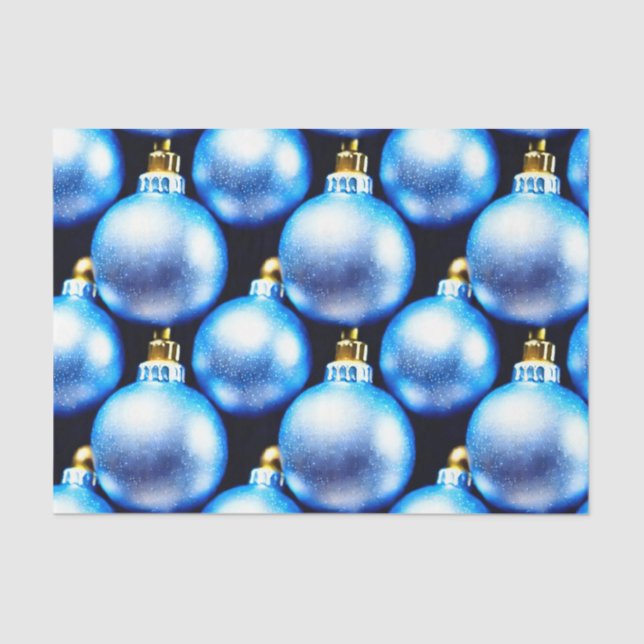 Design der Blue und Silver Christmas Bulb Series 2 Seidenpapier (Vorderseite)