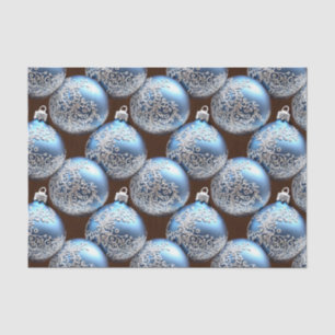 Design der Blue und Silver Christmas Bulb Series 5 Seidenpapier