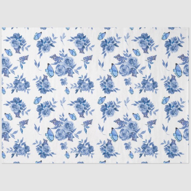 Design der Blue Watercolor-Serie 9 Seidenpapier (Vorderseite)