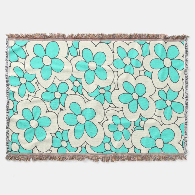 Design der Blume Blau und Creme Decke (Vorderseite)