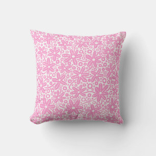 Design der Blume - Rosa auf Weiß Kissen