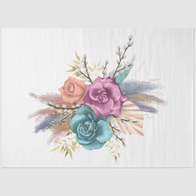 Design der Boho Bouquet-Serie 7 Seidenpapier (Vorderseite)