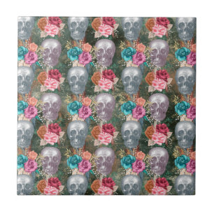 Design der Boho Skull-Serie 10 Fliese